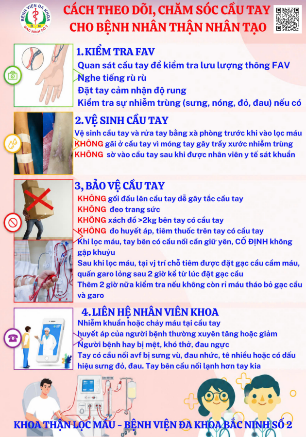 Chăm sóc cầu tay cho bệnh nhân thận nhân tạo